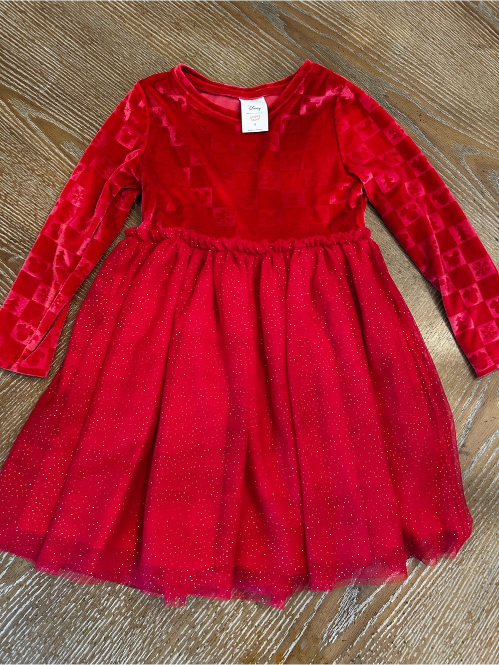 Disney Red Velvet & Sparkle Tulle Girls' Dress